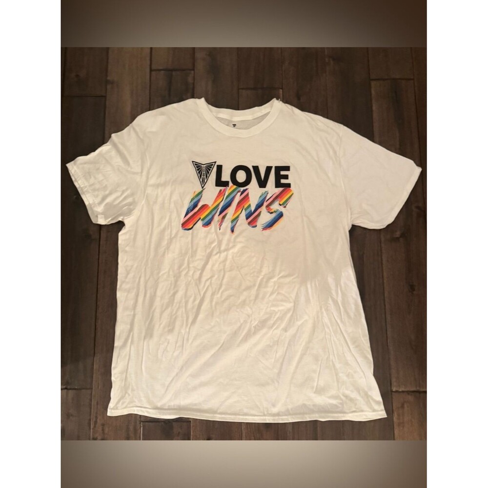 Fanatics Love Wins White and Rainbow Tee T-Shirt Men’s 2XL NWOT